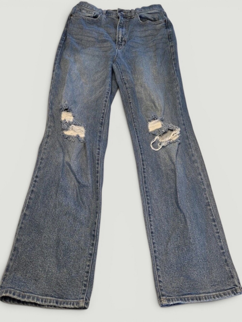 Windsor Blue Distressed Flare Jeans - Picture 1 of 11
